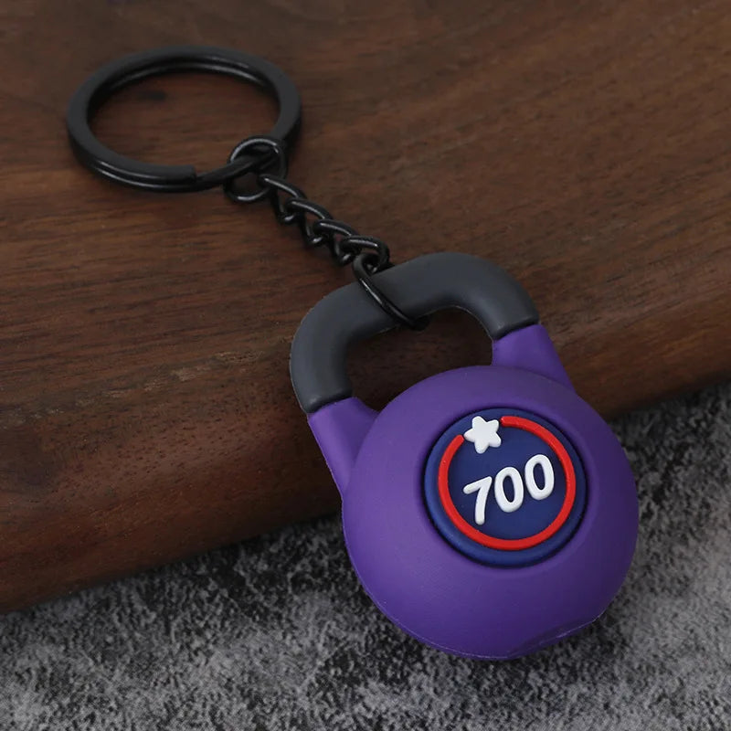 3D PVC Sports Fitness Pendant Mini Barbell Plates Keychain Kettlebells Water Cups Simulation Dumbbell Keyring Creative Bag Charm