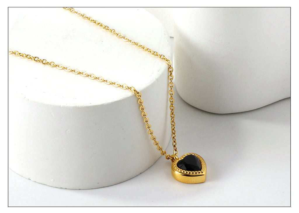 Luxury Heart Zirconia Jewelry Set – Elegant Necklace & Earrings for Women