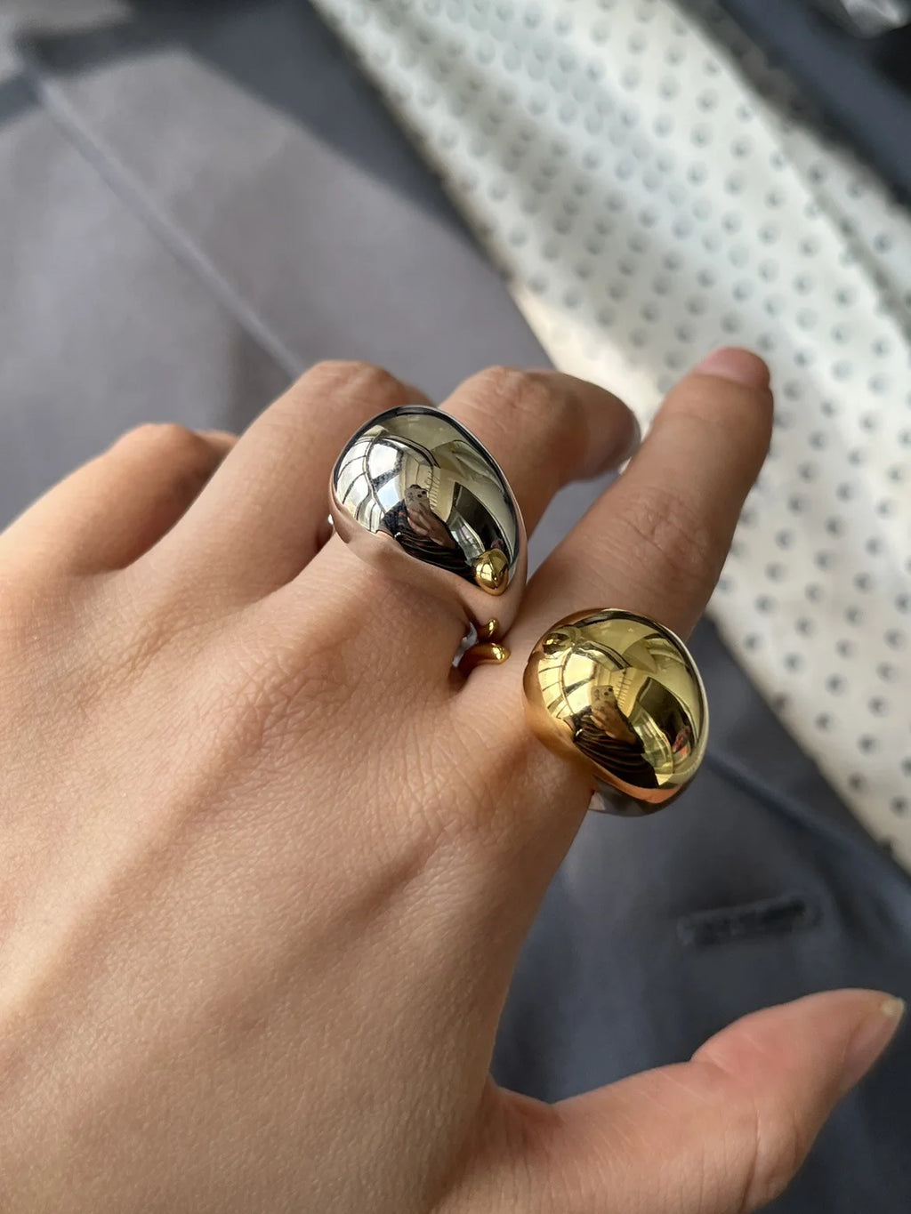 925 Sterling Silver Water Drop Ring For Women Gift Geometric Punk Exaggeration Trend Hiphop Jewelry Accessories Dropshipping