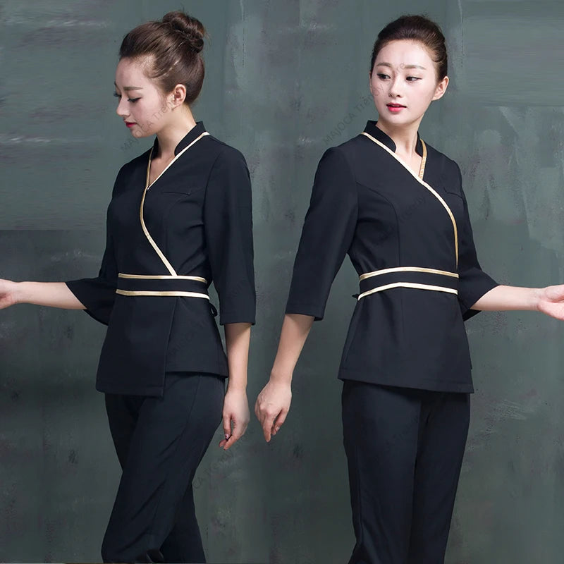 Beauty Technician Wears Foot Massage Bath Skin Care Styling Design Manicure and Eyelash Nail Salon Uniform Spa Uniforms Women