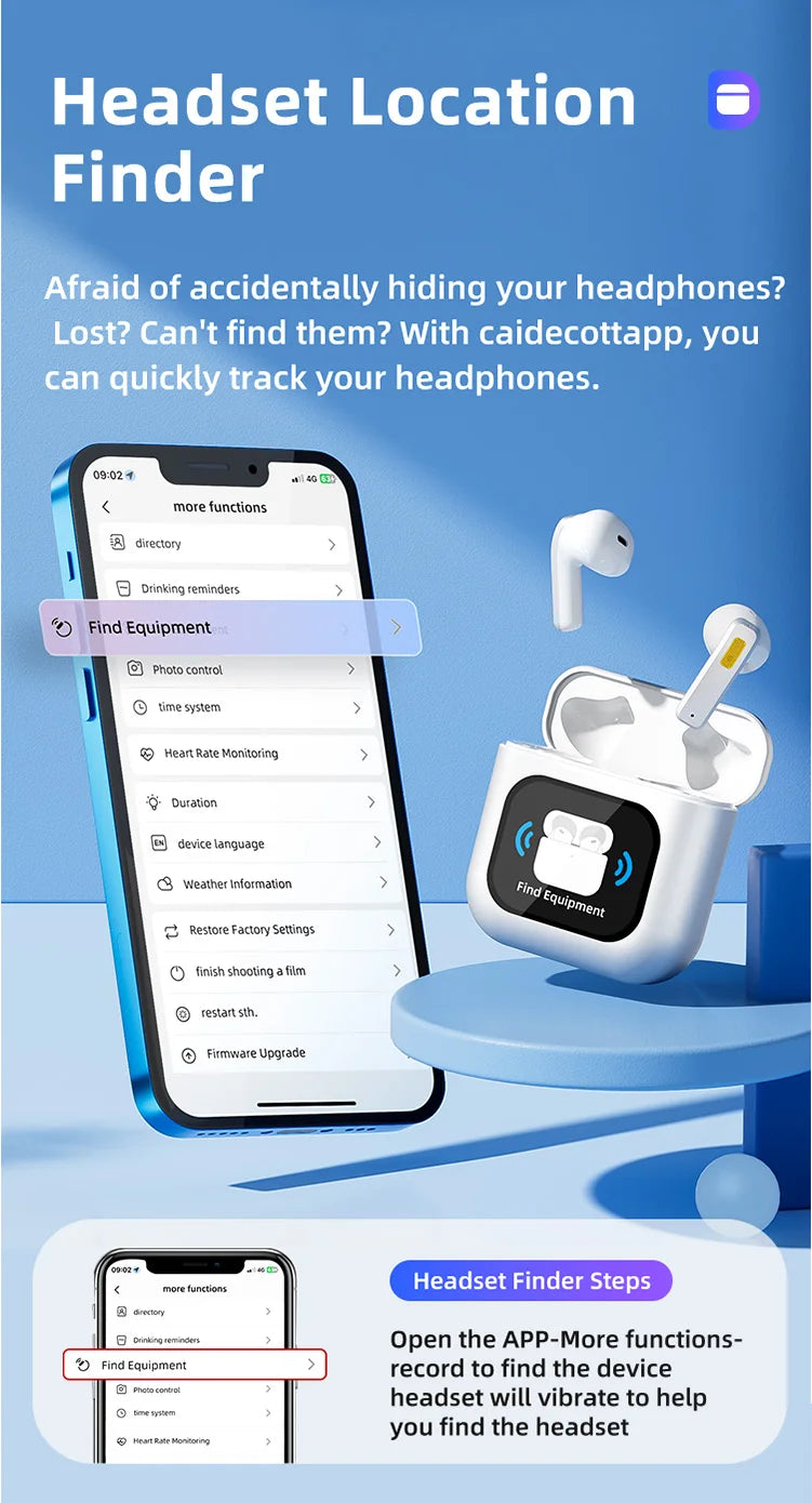 Summit Original Touchscreen ENC Wireless Headset – 2025 Latest Noise-Cancelling Bluetooth Earphones