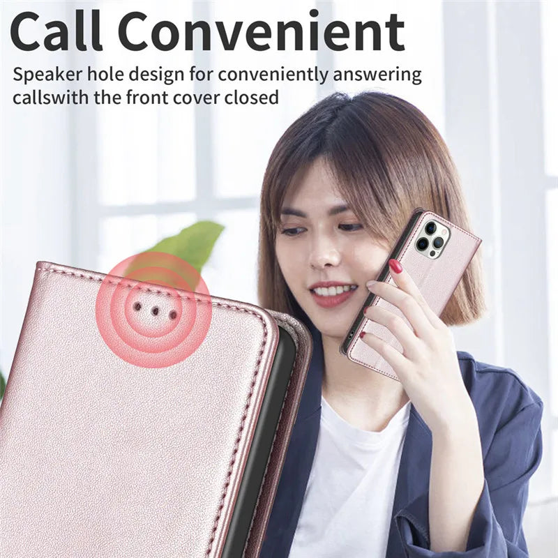 Luxury Leather Flip Phone Case for Xiaomi – Premium Wallet Cover with Card Slots