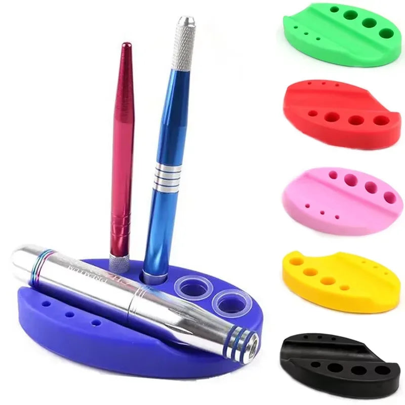 Oval Silicone Porta Cosmeticos Holder Stand For Microblading Pigment Ink Cup Machine Permanent Makeup Tattoo Accessories Supplie