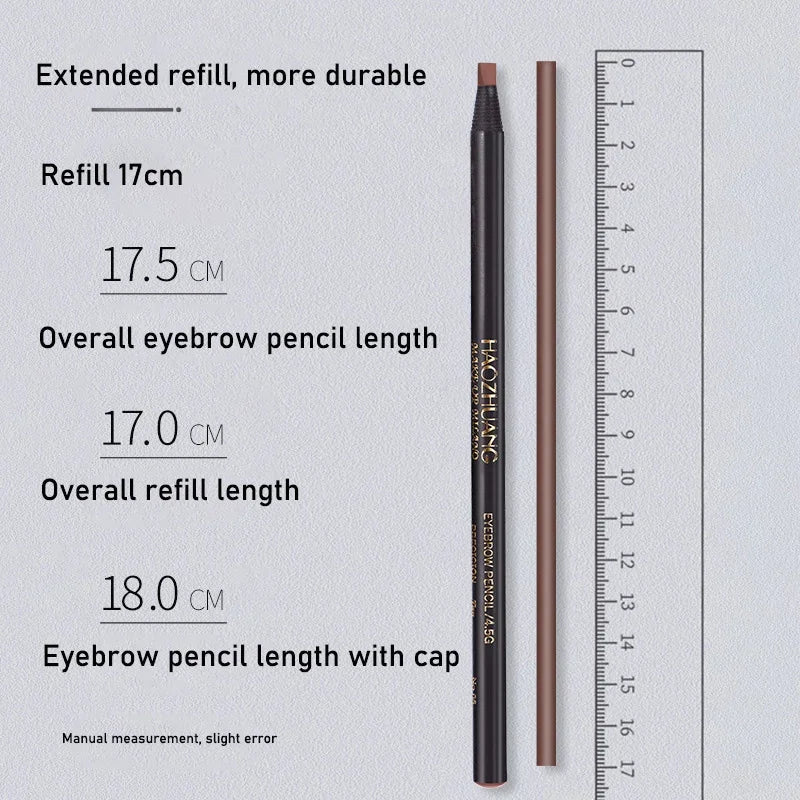 Waterproof Eyebrow Pencil with Soft Brush – Long-Lasting Permanent Makeup Tattoo Tool
