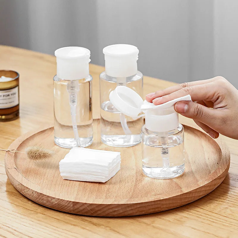 Refillable Push-Type Pump Dispenser Bottle – Empty Bottle for Nail Polish Remover & Makeup