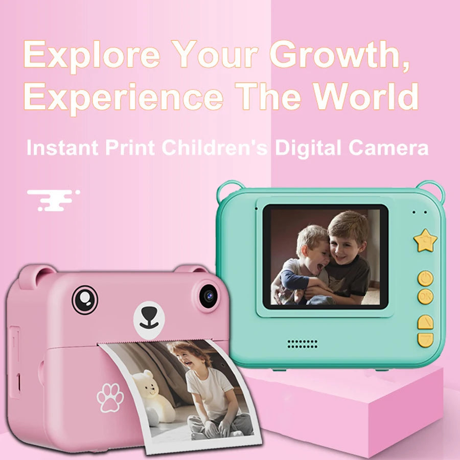 Kids Digital Camera – 1080P HD Instant Print Photo with Video Recorder & Mini Thermal Printer