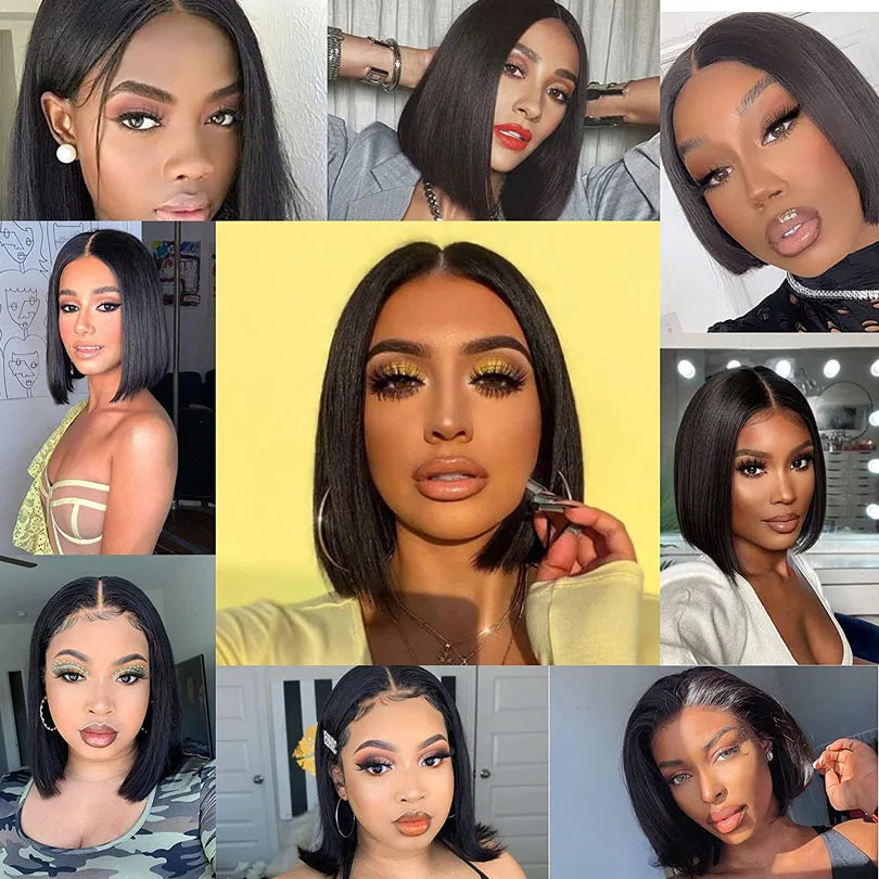 Straight Bob Wig 5x5 Silk Base Closure Human Hair Wigs For Women Malaysian Silk Base Lace Front Wig with Baby Hair