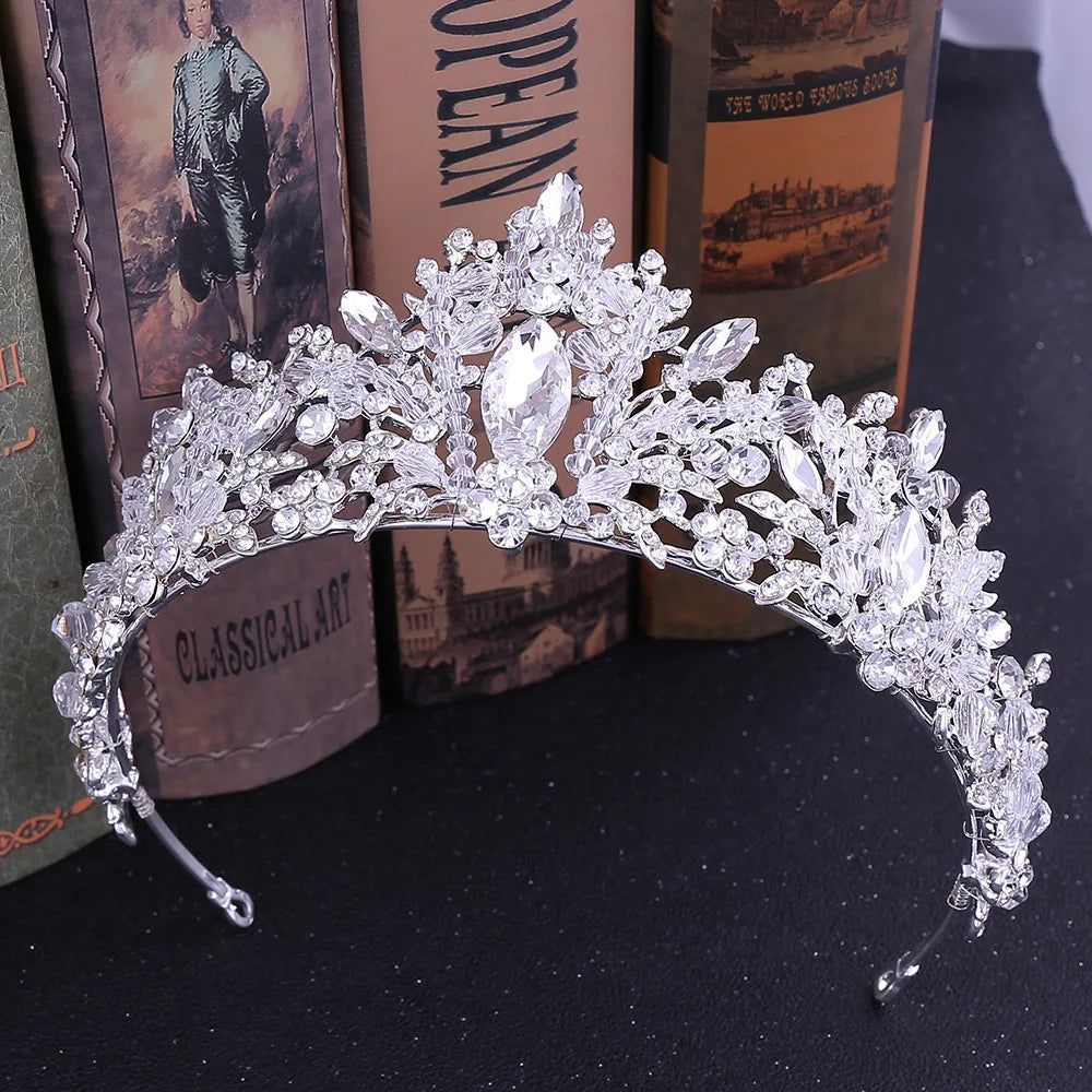 Bridal Jewelry Set – Crystal Rhinestone Wedding Crown, Tiara & Necklace for Brides