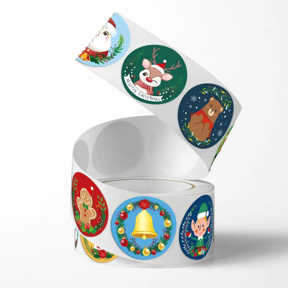 New Christmas stickers high quality self-adhesive gift bags gift boxes birthday tags party stickers Reward Seal sticke
