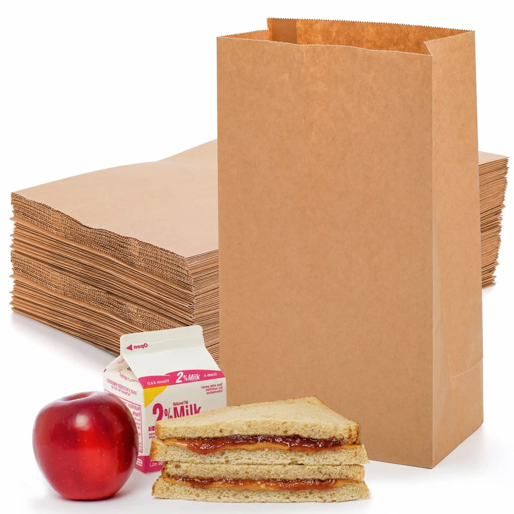 Paper Lunch Bags 50/100PCS Kraft Paper Sandwich Bags for Bread Snack Small Paper Grocery Bags Food Packaging Take Away Bag