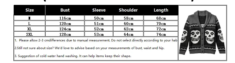 Y2K Gothic Ghost Print Harajuku Sweater – Men's & Women's Long Sleeve Warm Coat