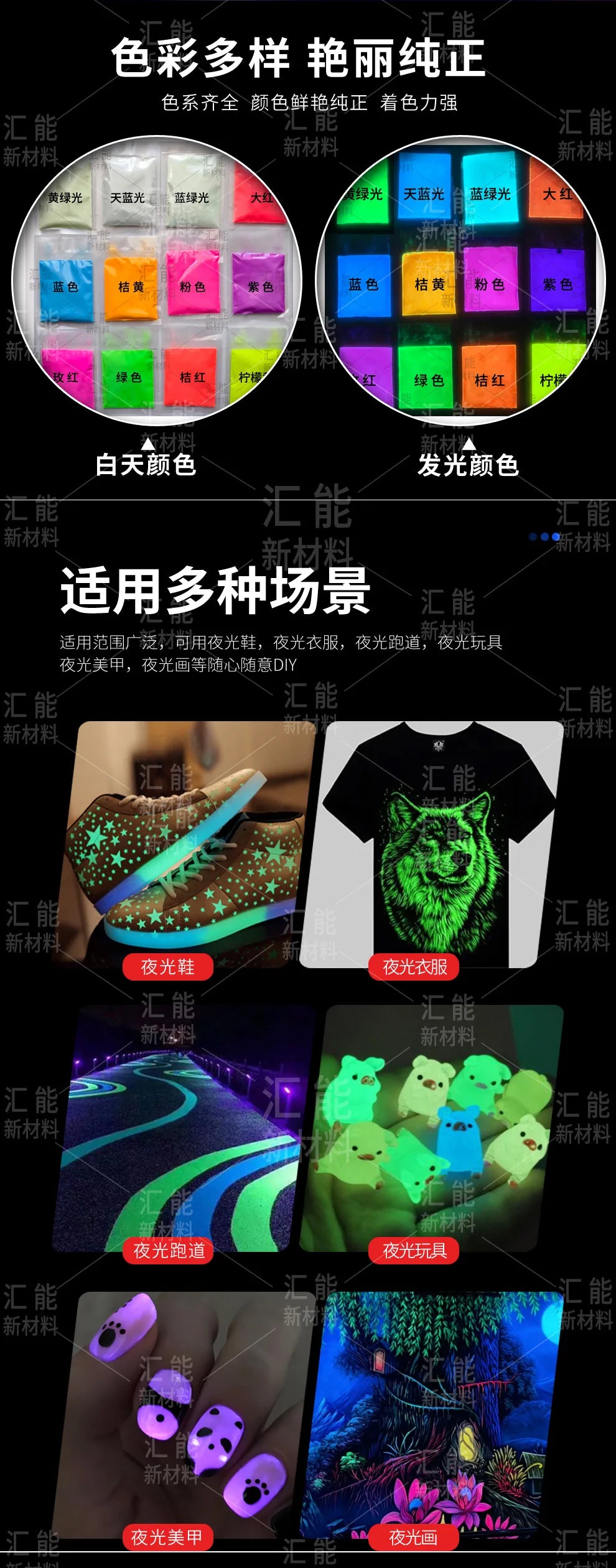 Colorful Luminous Powder Ultra Bright Long-lasting Fluorescent Powder Luminous Sand Injection Molding Epoxy Energy Storage Lumin