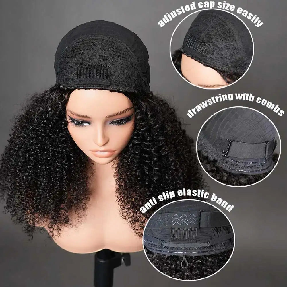 Kinky Curly 3-in-1 Half Wig | 100% Brazilian Remy Human Hair | Glueless Flip Over | 16"–36"