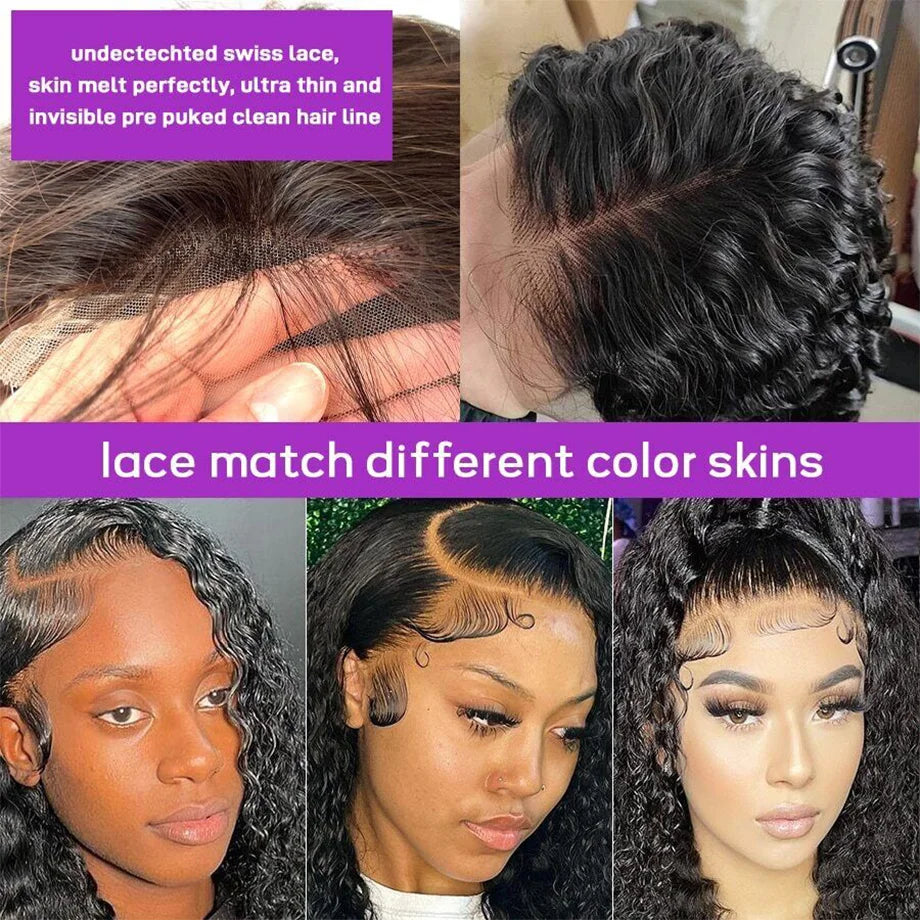 Kinky Curly 13x4 Lace Front Human Hair Wigs For Women 30 inch Indian Deep Curly Lace Frontal Wig Wet And Wavy Lace Closure Wigs