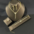 European & American 5-Piece Wedding Jewelry Set – Necklace, Earrings, Bracelet & Ring