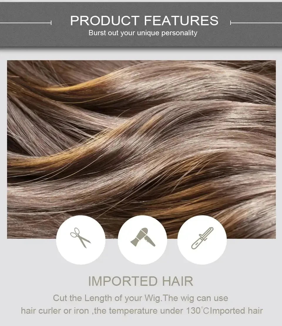Long Blonde Wig Thick Wavy Blonde Lace Front Wig with Light Brown Roots Balayage Synthetic Fibre Luxury Women Wigs Daily Use