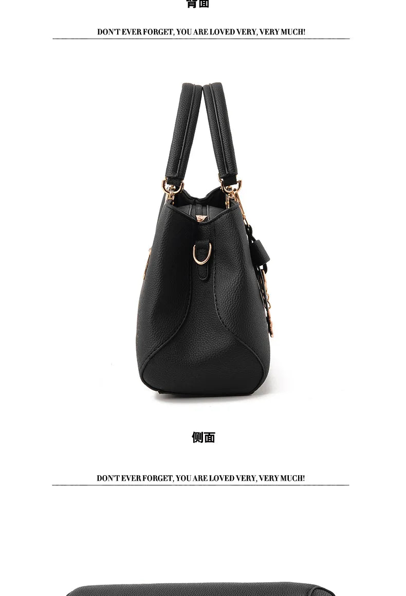 Yogodlns Elegant Women Messenger Bags with flower pendant Office Ladies Totes Pure Leather Handbag for female Crossbody Shoulder