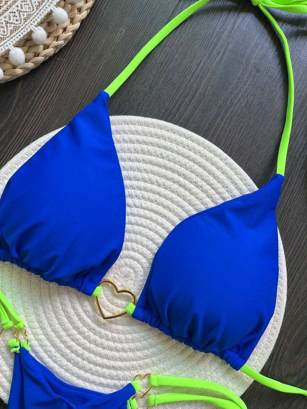 Sexy Halter Solid color Bikini Set Women's Swimsuit Two-piece Triangle Thong Swimwear Bathing Suit Brazilian Biquinis