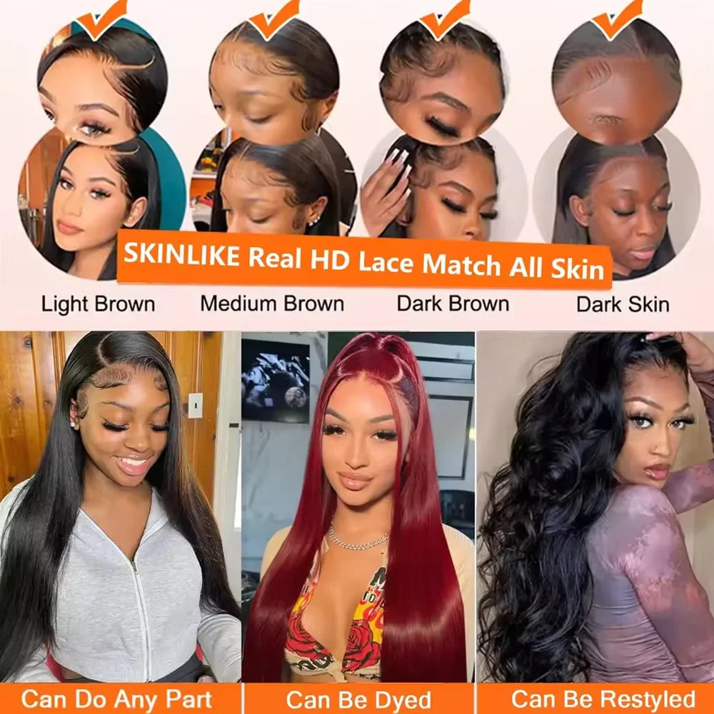 36 Inches Bone Straight Lace Front Wig Human Hair 13X4 Hd Lace Frontal Wig 13X6 Glueless Wig Human Hair For Black Women