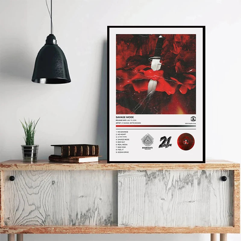 Metro Boomin Heroes & Villains Canvas Print | Hip-Hop Music Album Wall Art Poster | Unframed | Home & Club Decor