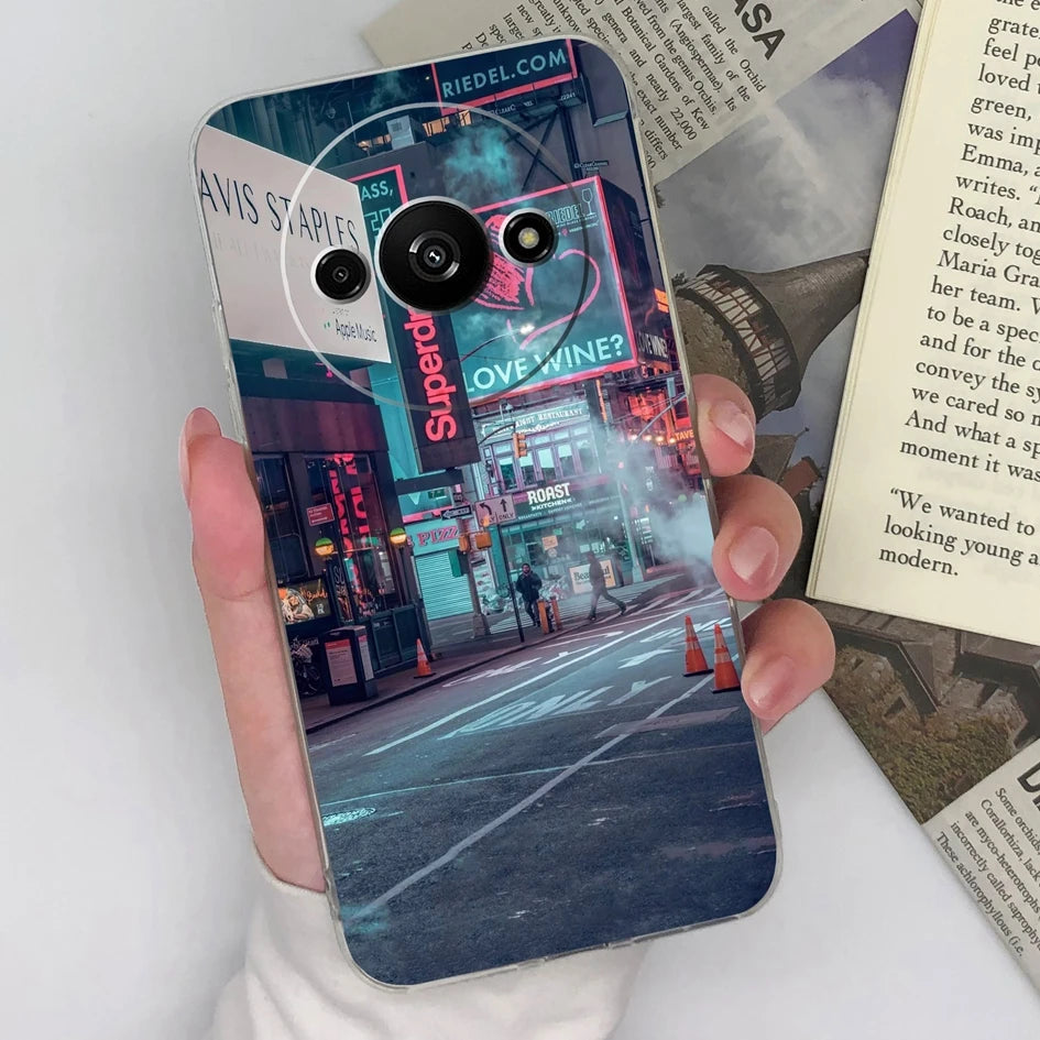 Xiaomi Redmi A3 Phone Case – Butterfly Coloured Drawing Back Cover with Screen Protector