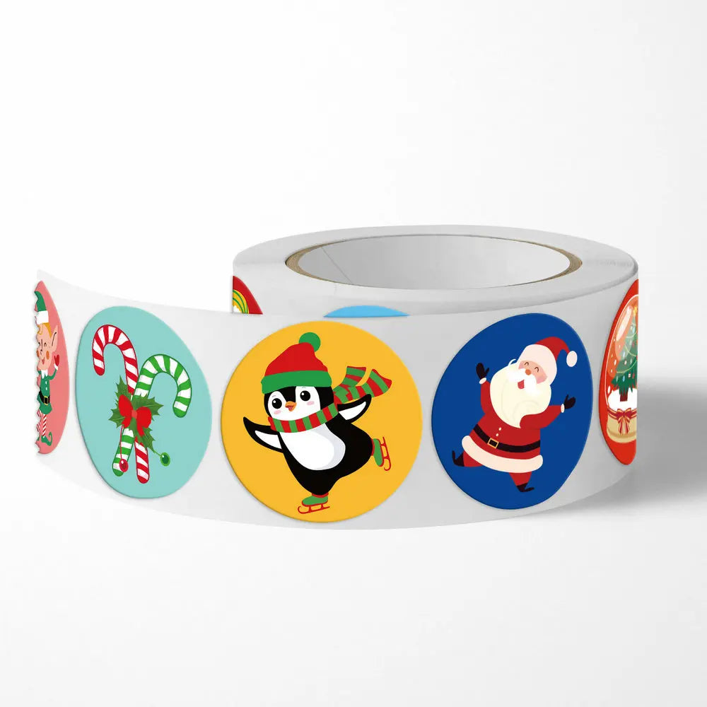 New Christmas stickers high quality self-adhesive gift bags gift boxes birthday tags party stickers Reward Seal sticke