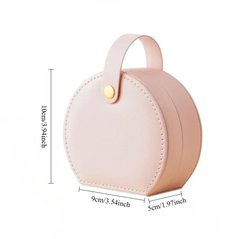 , Necklaces, Rings, PersonalizedGift of Bridesmaid Semicircular Portable Jewelry Box, Jewelry Storage Box,Used To Store Earrings