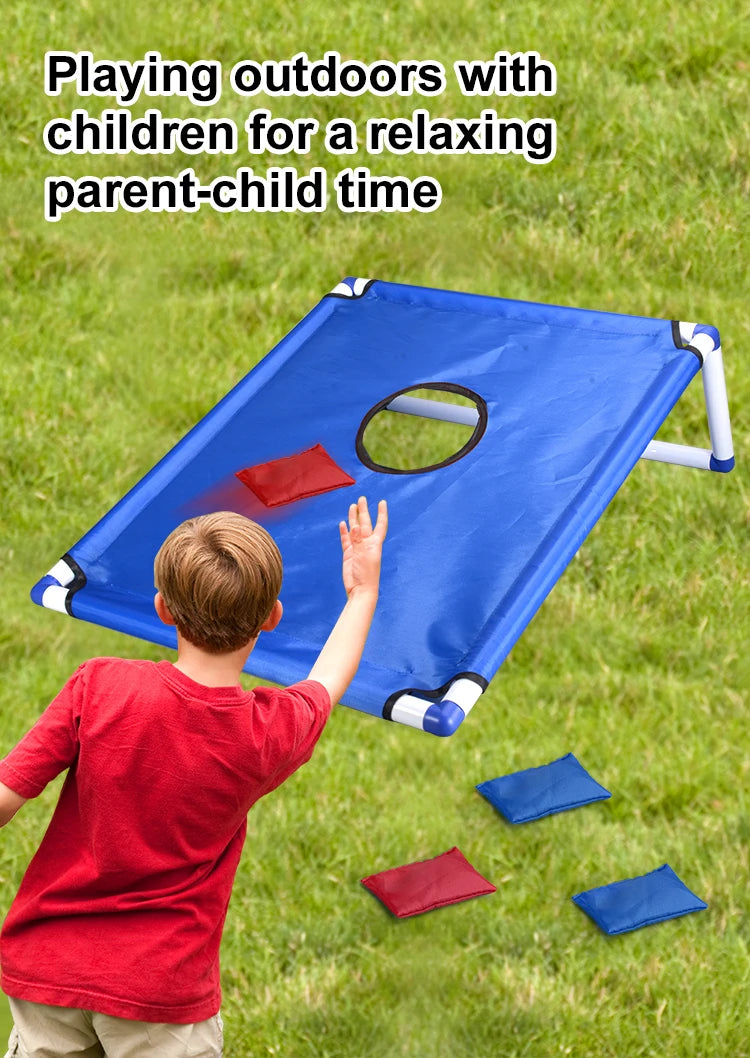  Portable Sandbag Toss Game Kit - 1 Game Board + 6 Bean Bags Outdoor Garden Beach Party Supplies