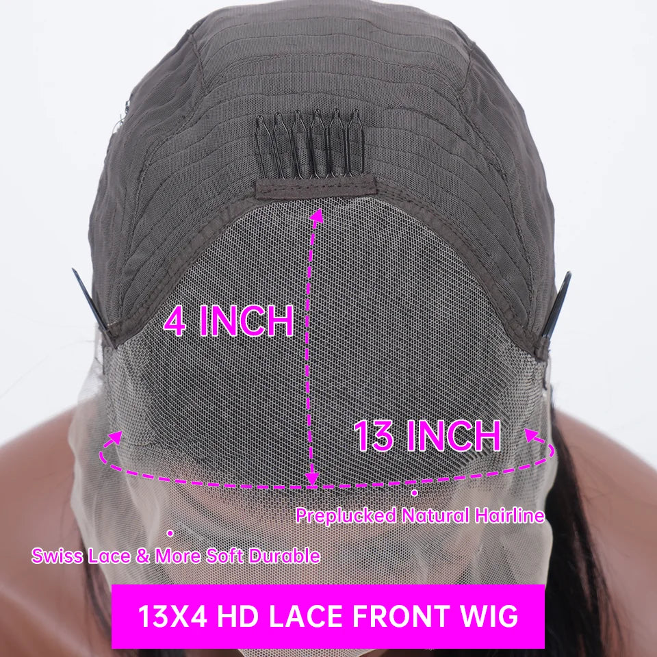 Colored Chocolate Brown Curly 13x4 Lace Front Human Hair Wig 13x6 Brazilian Deep Wave Transparent Lace Frontal Wig