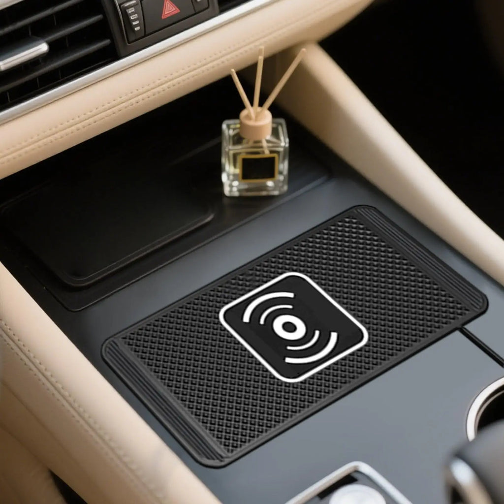 Wireless Car Charging Pad – Auto-Sensing, Non-Slip, 20W Fast Charge, USB-A & Type-C