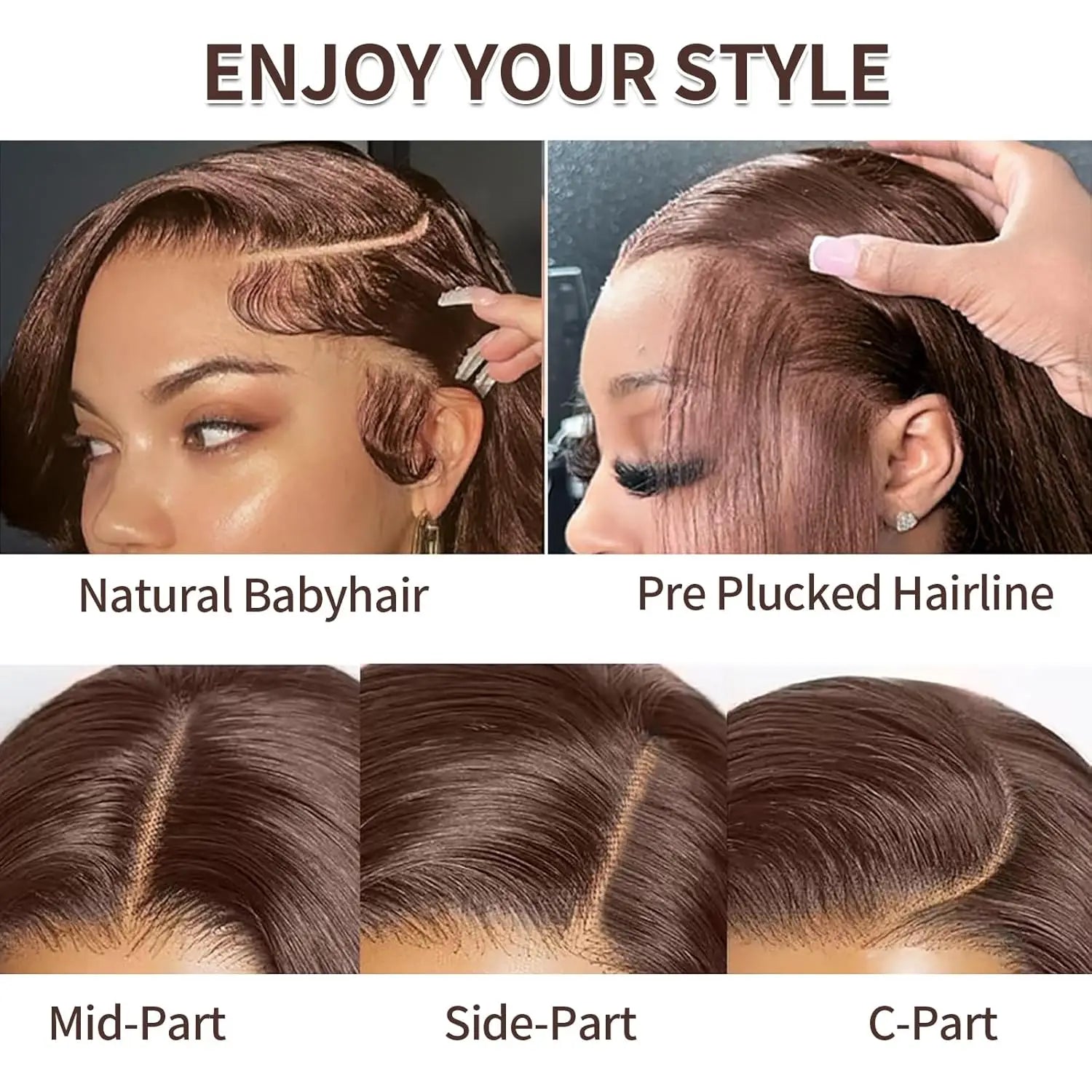 30 Inch Chocolate Brown Lace Front Wig 200% Density Straight HD transparent Lace Frontal Wigs Human Hair Pre Plucked For Women