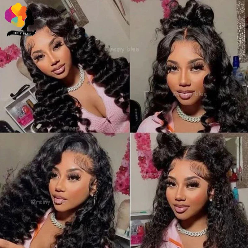 13x6 Loose Deep Wave Lace Front Human Hair Wig Brazilian 13x4 Transparent Lace Frontal Wigs for Black Women Curly Human Hair Wig