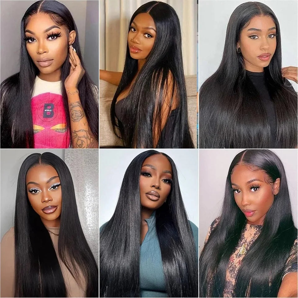Brazilian 30 40 Inch Raw Virgin Unprocessed Human Hair Extensions Bone Straight Human Hair Weave Bundles 1/3/4 Pcs Double Wefts