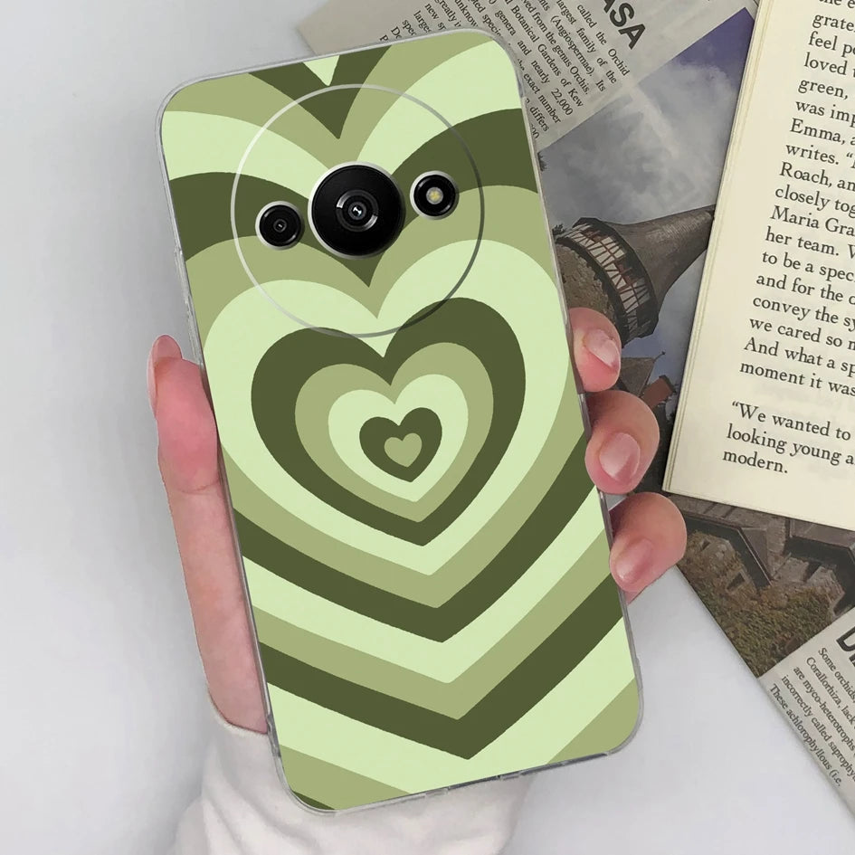 Xiaomi Redmi A3 Phone Case – Butterfly Coloured Drawing Back Cover with Screen Protector