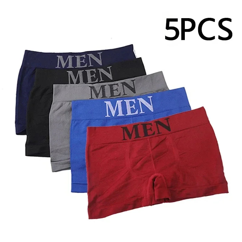 Men's Boxer Briefs – 5-Pack Breathable Soft Stretch High-Elastic Comfortable Underwear