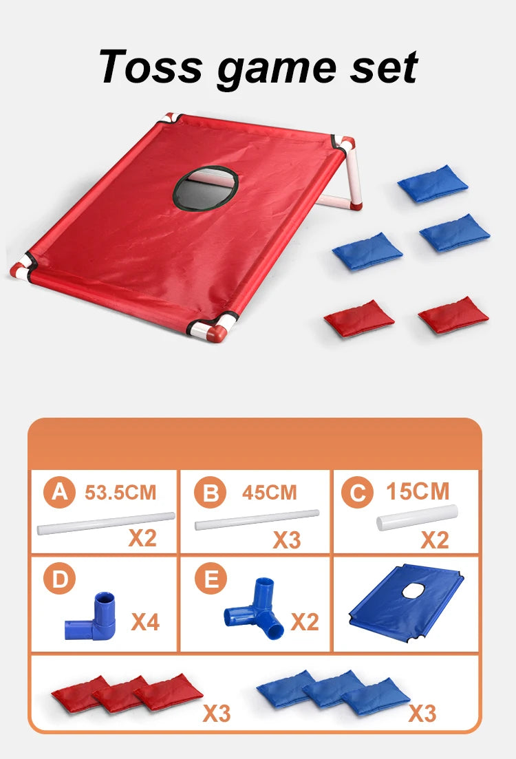  Portable Sandbag Toss Game Kit - 1 Game Board + 6 Bean Bags Outdoor Garden Beach Party Supplies