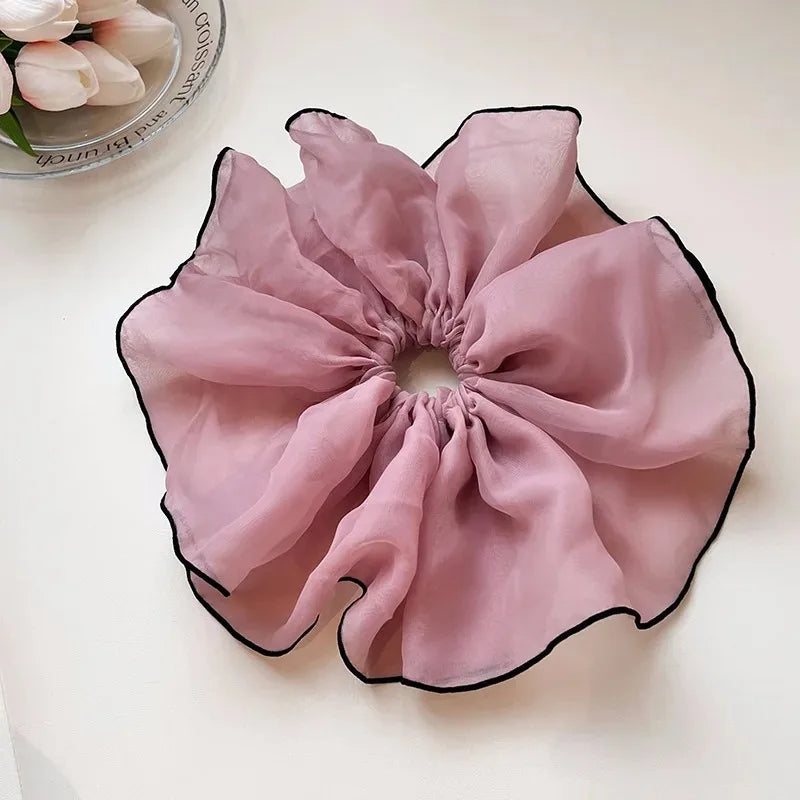 Fairy Oversized Scrunchies Elastic Hair Bands Ponytail Holder Rubber Hairband Elegant Hair Rope Tie for Women Hair Accessory