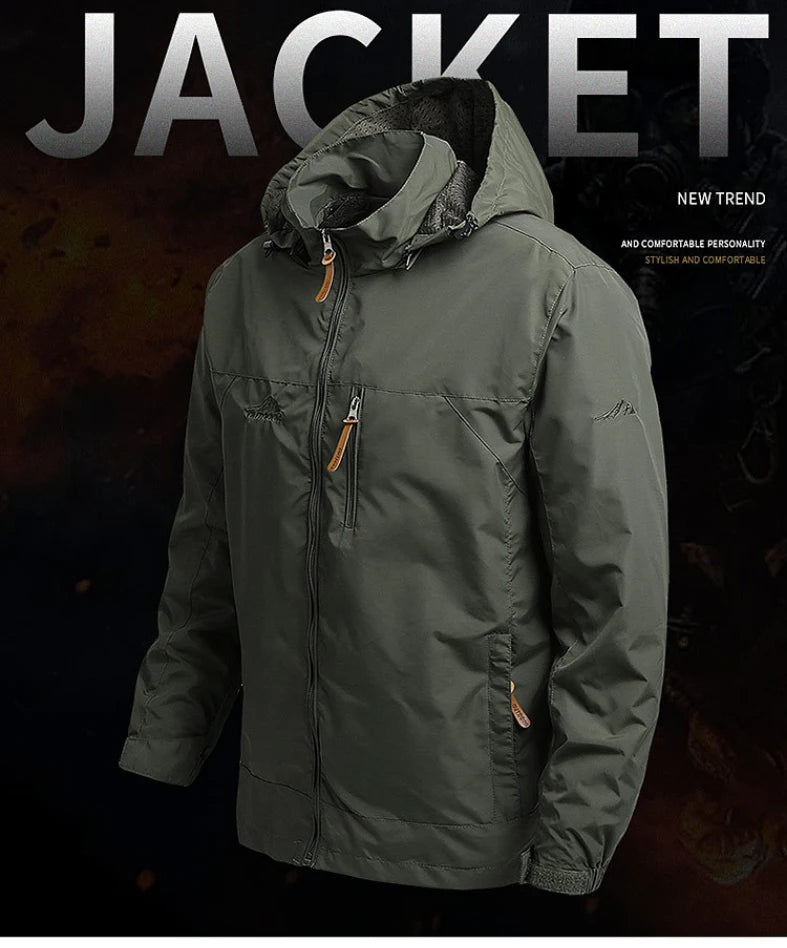 Men's Waterproof Softshell Tactical Jacket – Windbreaker for Hunting, Hiking & Fishing