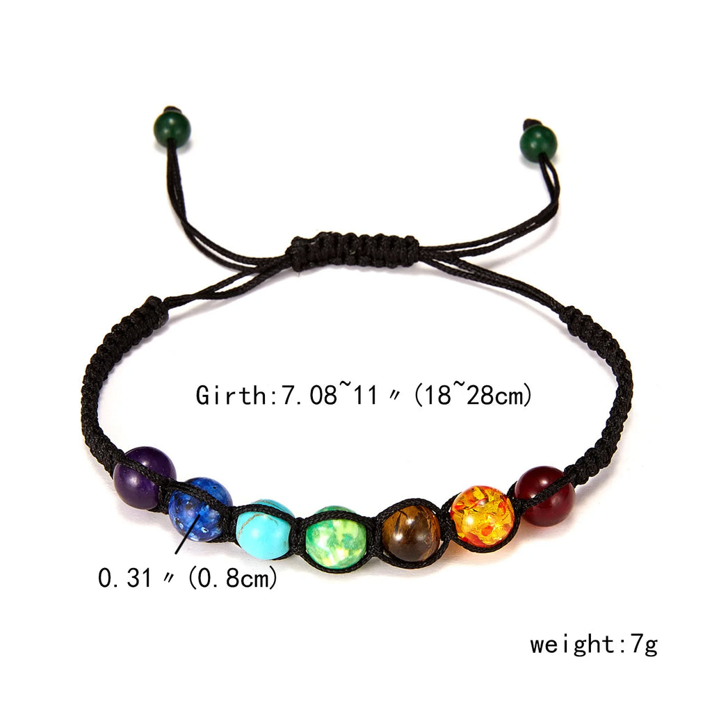 Reiki Healing Stone Bracelet For Women Men Yoga Meditation Jewelry Handmade Woven Natural Crystal Beads Bracelet Bangle