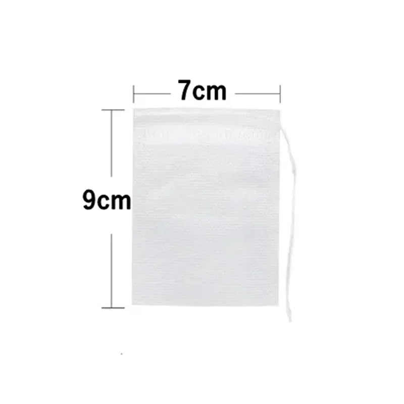 200/50PCS Disposable Tea Filter Bags Non-woven Fabric Tea Bag with Drawstring Kitchen Filter Paper for Coffee Herb Loose Tea