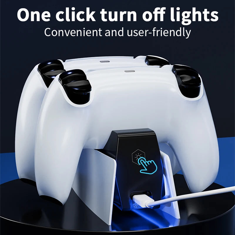 PS5 Controller Dual Charging Dock – Fast Type-C Charger Station for DualSense & Edge Controllers