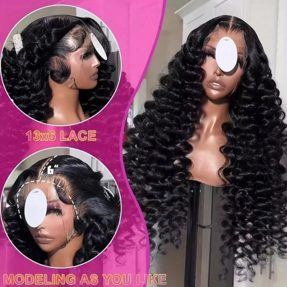Loose Waves Wig Human Hair Curly Body Wave Human Hair Wigs 13x6 Hd Lace Frontal Wig 250 Density Brazilian With Bleached Knots