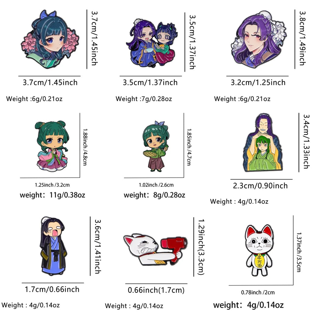 Cute Girls Enamel Pin Anime Characters Brooches on Clothes Badge Bag Clothes Kawaii Cat Lapel Woman Men Jewelry Fans Adults Gift