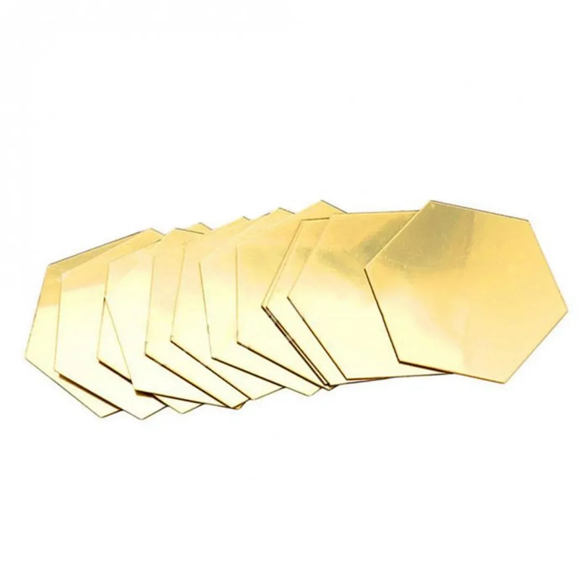 3D Hexagon Mirror Wall Stickers | 12pcs Acrylic DIY Removable Decal | Silver Gold Black Living Room Home Decor Art