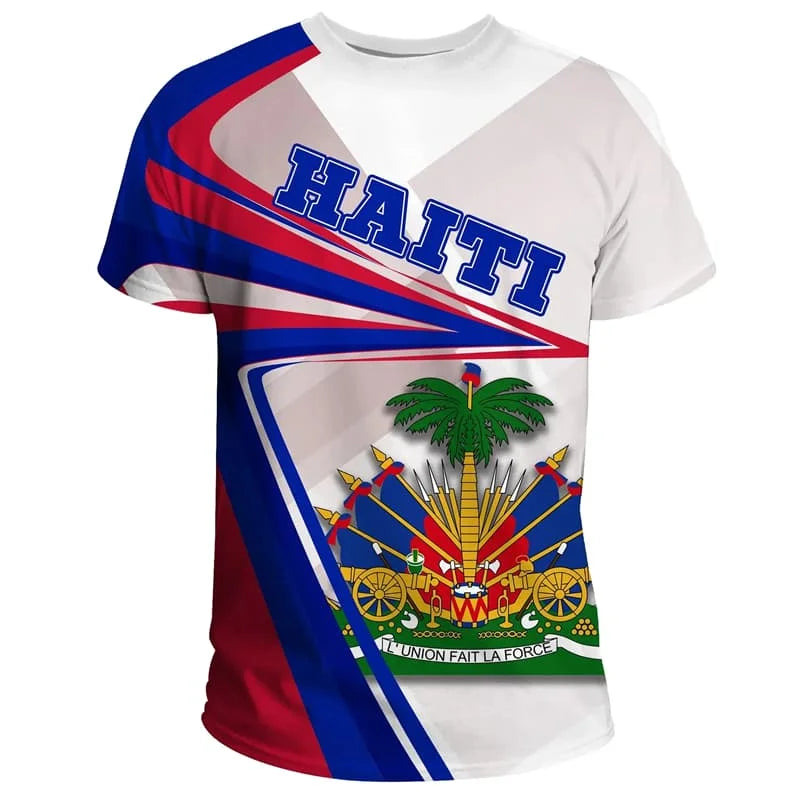 Haiti Flag 3D Print T-Shirt – Men's Casual Short Sleeve Streetwear Tee