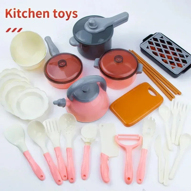 Kids Kitchen Toys Set – 92/69/59 Piece Play Kitchen Accessories with Pots, Pretend Food & Cooking Toys for Toddlers