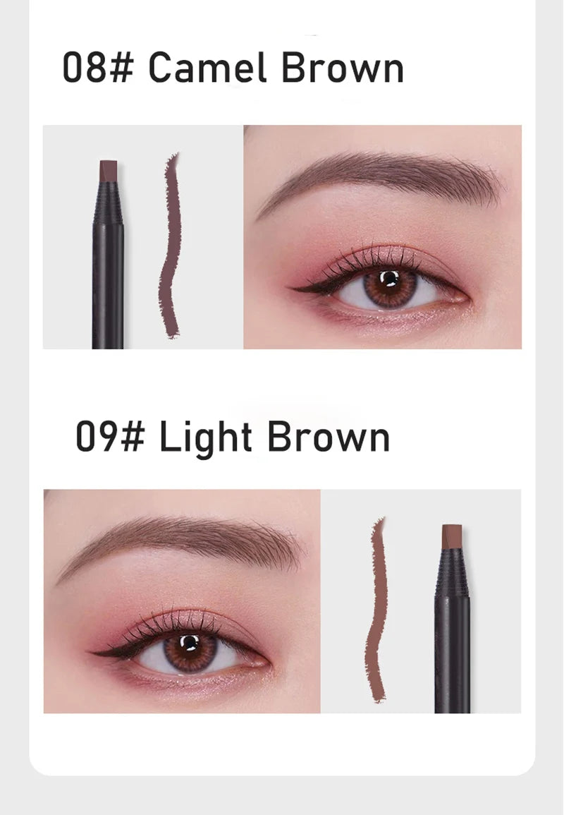 Waterproof Eyebrow Pencil with Soft Brush – Long-Lasting Permanent Makeup Tattoo Tool