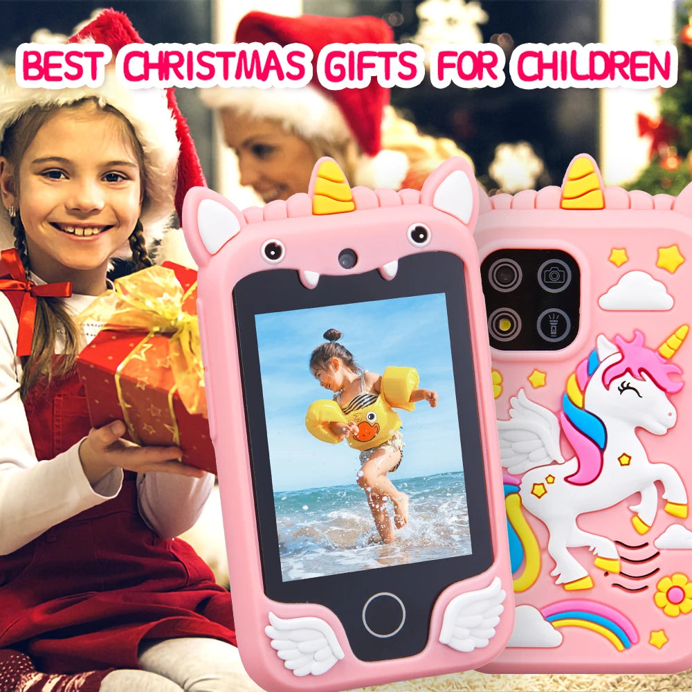 Kids Smart Phone Camera Toy – Touchscreen Unicorn MP3 Player & Digital Camera for Girls & Boys Ages 3–8