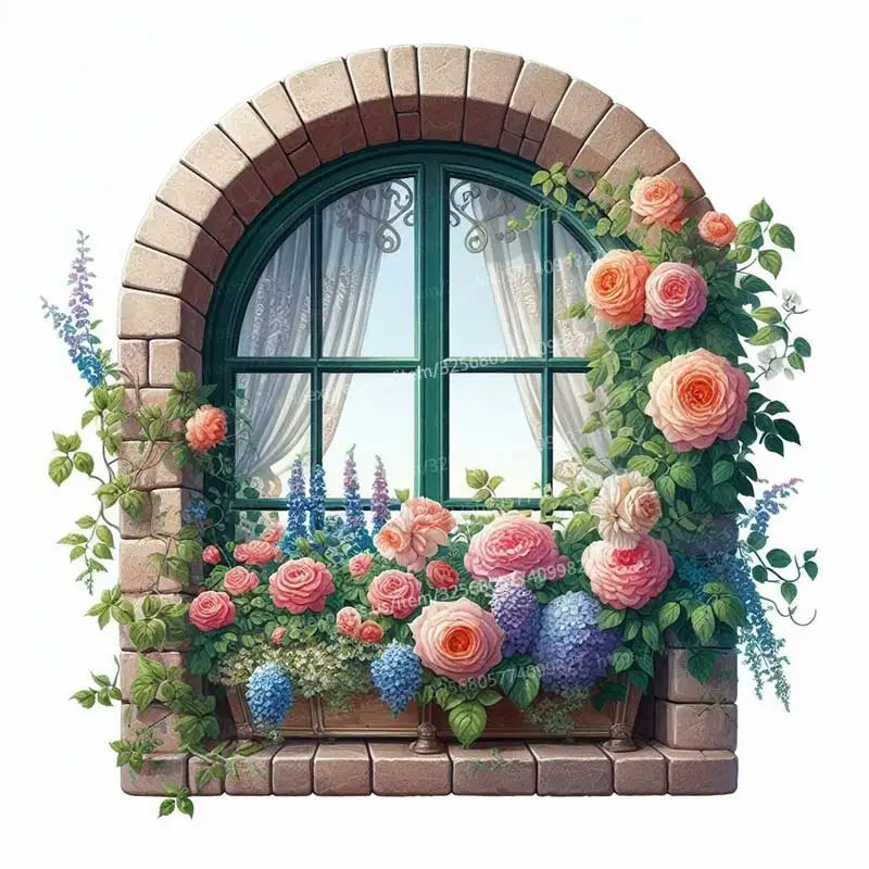Watercolor Flower Wall Stickers | Removable PVC Window & Sofa Decals | Pastoral Floral Home Decor