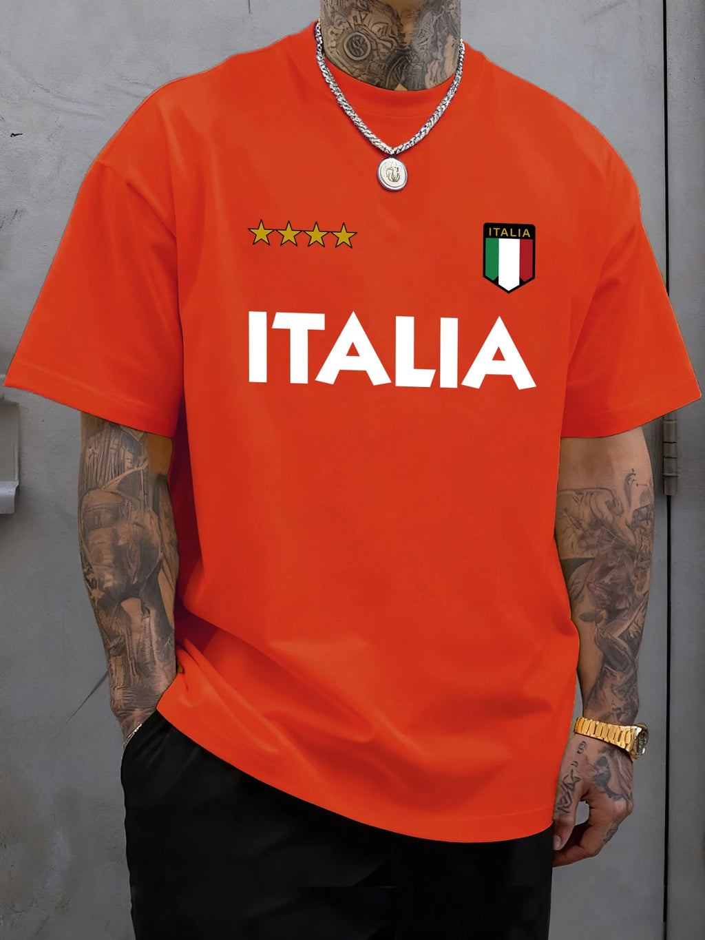 Italian Flag T-Shirt – Unisex Oversized Cotton Casual Summer Tee